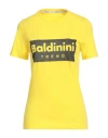 Baldinini Woman T-shirt Yellow Size S Cotton