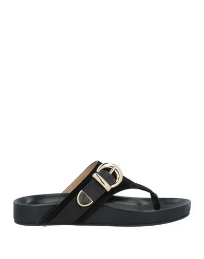 Baldinini Woman Thong Sandal Black Size 6 Leather