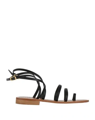 Baldinini Woman Thong Sandal Black Size 6 Leather