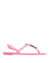 Baldinini Woman Thong Sandal Fuchsia Size 7 Rubber In Pink