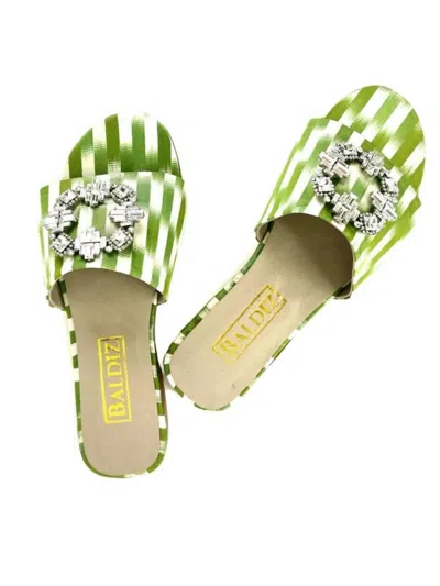 Baldiz Women's Cocktail Slide Sandal In Green