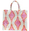 Baldiz Women's Hazel Scalloped Tote In Pink/ Beige In Multi