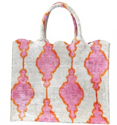 Baldiz Women's Hazel Scalloped Tote In Pink/ Beige In Multi