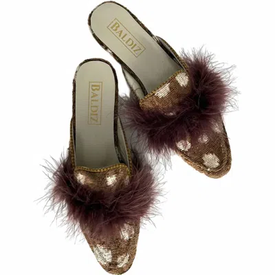 Baldiz Women's Zoe Fur Slides In Brown