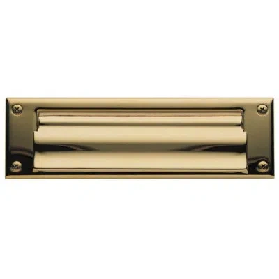 Baldwin 10 In X 3 In Brass Mail Slot In Satin Brass And Black