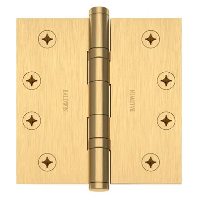 Baldwin 1040 4" Nrp Square Corner Hinge In Polished Chrome