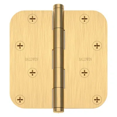 Baldwin 1140 4" Radius Corner Hinge In Satin Brass
