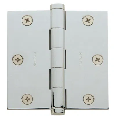Baldwin 3.5" H × 3.5" W Butt/ball Bearing Single Door Hinge In Polished Chrome
