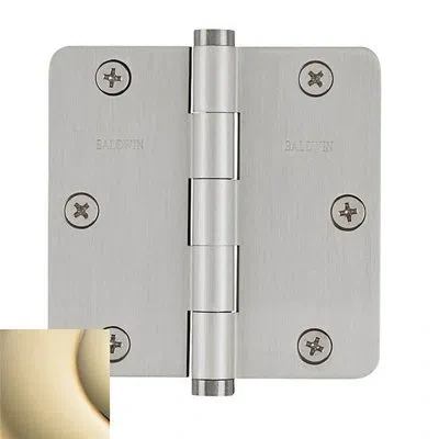 Baldwin 3.5" H X 3.5" W Butt Bearing Single Door Hinge In Lifetime Polished Brass