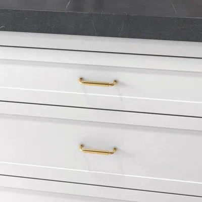 Baldwin 4400 Hollywood Hills Pull, 4" Ctc In Non-lacquered Brass