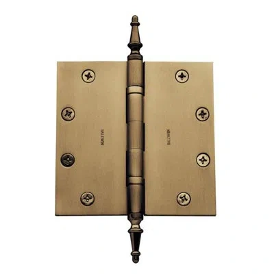 Baldwin 5" H X 5" W Ball Bearing Single Door Hinge In Satin Brass And Black