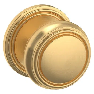 Baldwin 5068 Knob With 5070 Rose, Passage, In Lifetime (pvd) Satin Brass In Gold
