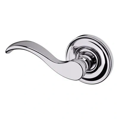 Baldwin 5455v Wave Single Dummy Door Lever With 5048 Rose In Polished Chrome