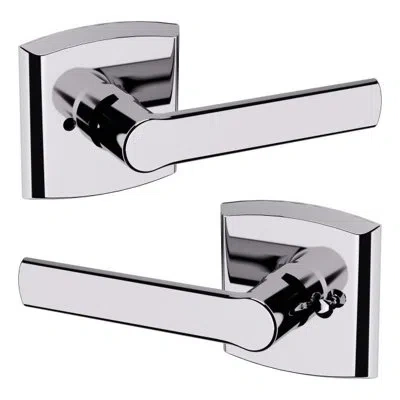 Baldwin 5485v Soho Privacy Door Lever With R026 Rose In Polished Chrome