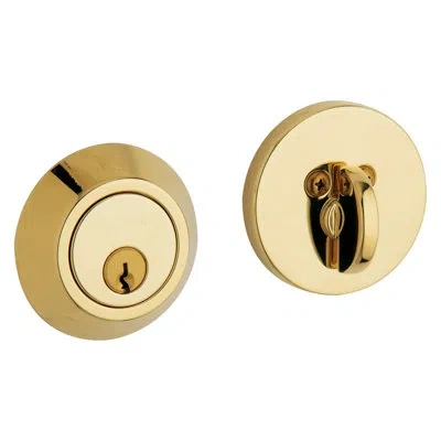 Baldwin 8241 Contemporary Single Cylinder Deadbolt In Lifetime (pvd) Polished Brass