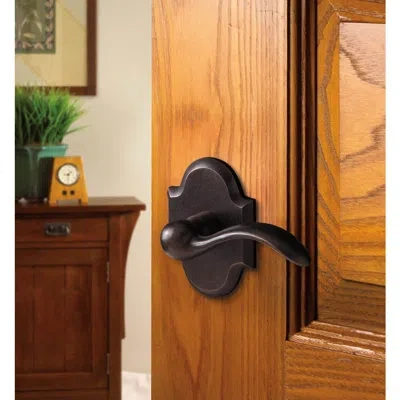 Baldwin Beavertail Double Dummy Door Lever With R030 Rose In Distressed Oil Rubbed Bronze