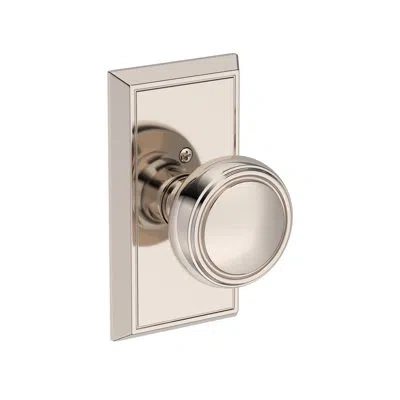 Baldwin Bremerton Full Dummy Knob With Chamfered 5in Rose In Matte Black In Lifetime (pvd) Polished Nickel