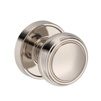 Baldwin Bremerton Half Dummy Knob With Recessed Round Rose In Lifetime (pvd) Polished Nickel
