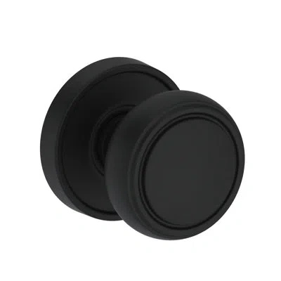 Baldwin Bremerton Half Dummy Knob With Stepped Round Rose In Matte Black