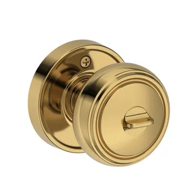 Baldwin Bremerton Keyed Entry Knob With Recessed Round Rose In Polished Brass