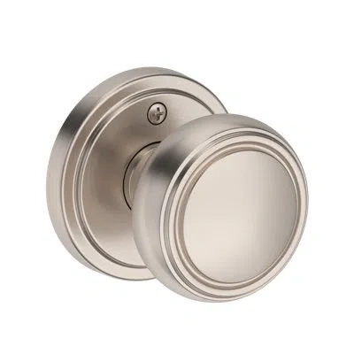 Baldwin Bremerton Passage Knob With Stepped Round Rose In Satin Nickel