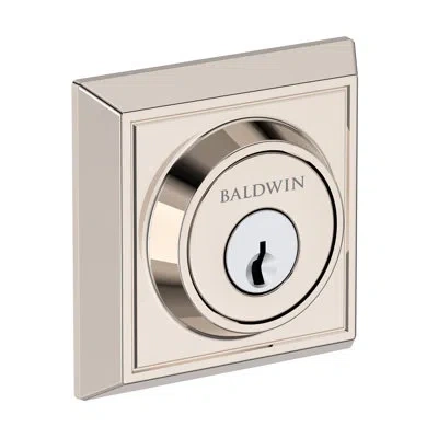 Baldwin Chamfered Square Deadbolt Patio Deadbolt In In Lifetime (pvd) Polished Nickel