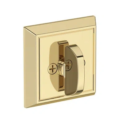 Baldwin Chamfered Square Deadbolt Single Cylinder Deadbolt In Satin Nickel In Unlacquered Brass
