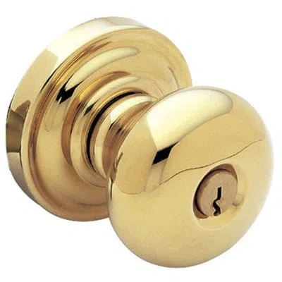 Baldwin Classic Key (entry) Door Knob In Lifetime (pvd) Polished Brass