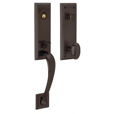 Baldwin Cody Handleset With Single Cylinder Deadbolt And Door Lever And Rosette In Venetian Bronze