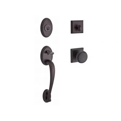 Baldwin Columbus Handleset With Single Cylinder Deadbolt And Door Knob And Rosette