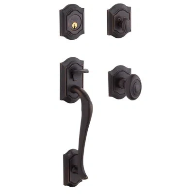 Baldwin Complete Inactive Bethpage Dummy Handleset And Bethpage Rosette In Venetian Bronze