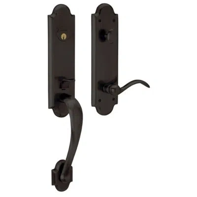 Baldwin Complete Inactive Boulder Dummy Handleset With Lever And Rosette In Oil Rubbed Bronze