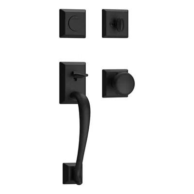 Baldwin Complete Inactive Dummy Handleset With Knob Rosette In Satin Black