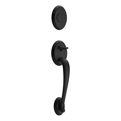 Baldwin Complete Inactive Dummy Handleset With Knob Rosette In Satin Black