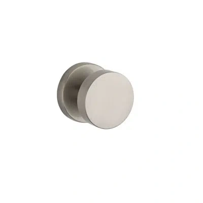 Baldwin Contemporary Double Dummy Door Knob With Contemporary Round Rose In Satin Nickel