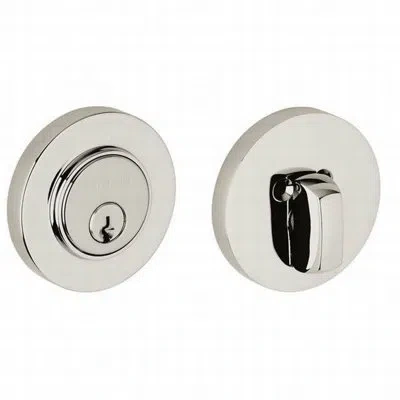 Baldwin Contemporary Low Profile Single Cylinder Deadbolt In Lifetime (pvd) Polished Nickel