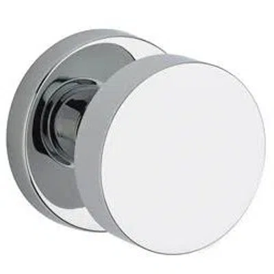 Baldwin Contemporary Passage Door Knob With Contemporary Round Rose In Polished Chrome