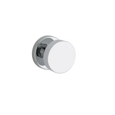 Baldwin Contemporary Privacy Door Knob With Contemporary Round Rose In Bright Chrome
