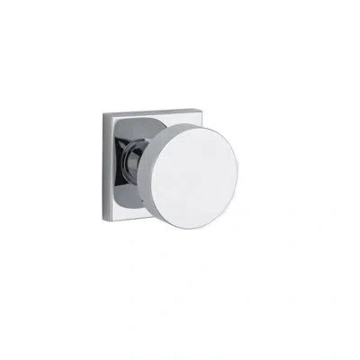 Baldwin Contemporary Privacy Door Knob With Contemporary Square Rose In Bright Chrome
