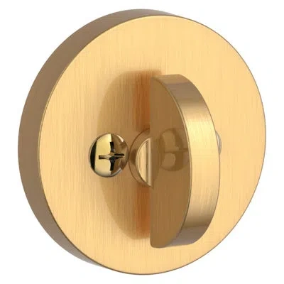 Baldwin Contemporary Round Single Cylinder Deadbolt In Satin Brass