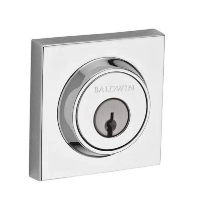 Baldwin Contemporary Single Cylinder Deadbolt With Smartkey In Polished Chrome