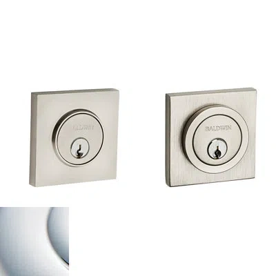 Baldwin Contemporary Square Double Cylinder Deadbolt In Polished Chrome