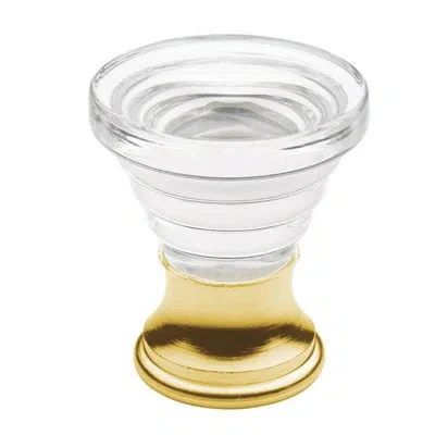 Baldwin Crystal Conical Knob In Polished Brass