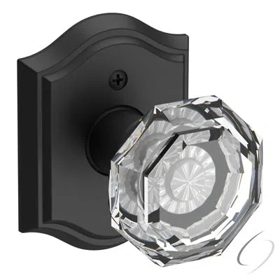 Baldwin Crystal Door Knob With  Reserve Rosette In Satin Black