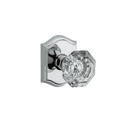Baldwin Crystal Double Dummy Door Knob With Traditional Arch Rose In Bright Chrome