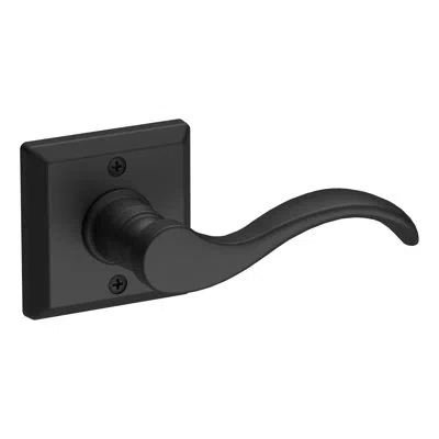 Baldwin Curve Door Lever With Rosette In Satin Black