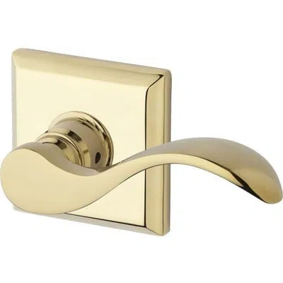 Baldwin Curve Double Dummy Door Lever With Traditional Square Rose In Lifetime Brass