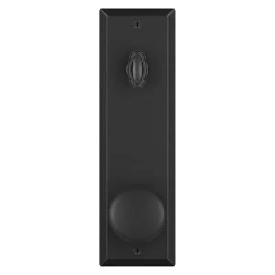 Baldwin Del Mar Handleset, Round Knob, Square Interior In Satin Black