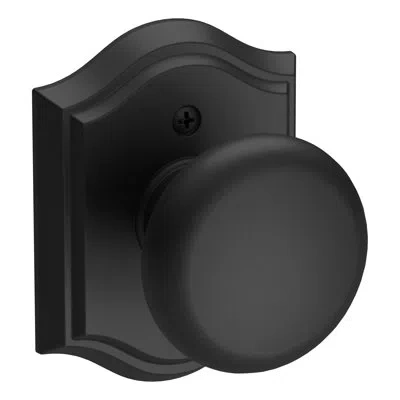 Baldwin Door Knob With  Reserve Rosette In Satin Black