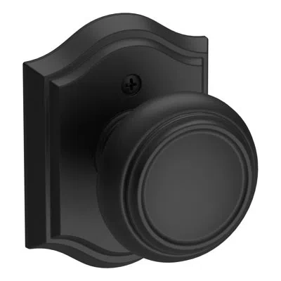 Baldwin Door Knob With  Reserve Rosette In Satin Black